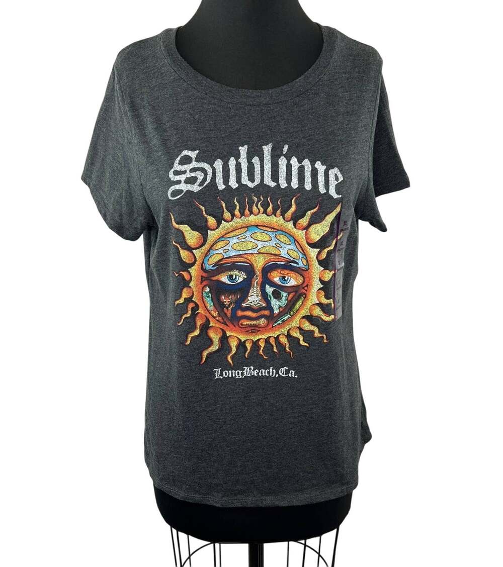 NEW Sublime Charcoal Heather Short Sleeve Graphic Print Casual T-Shirt Size XL